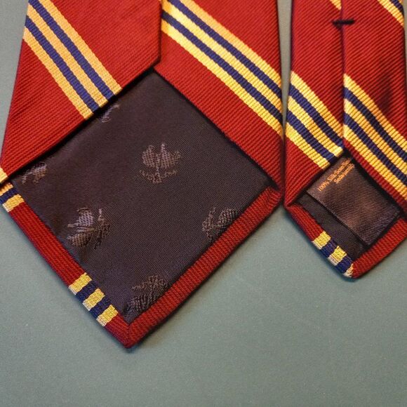 Brooks Brothers Silk Red, Gold and Blue stripe Tie - Picture 4 of 6